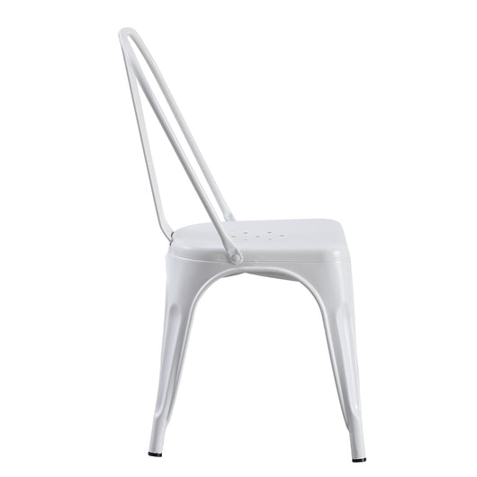 Set Da 4, Sedia Industrial Metallo Bianco Per Soggiorno, Cucina E Arredo Bar