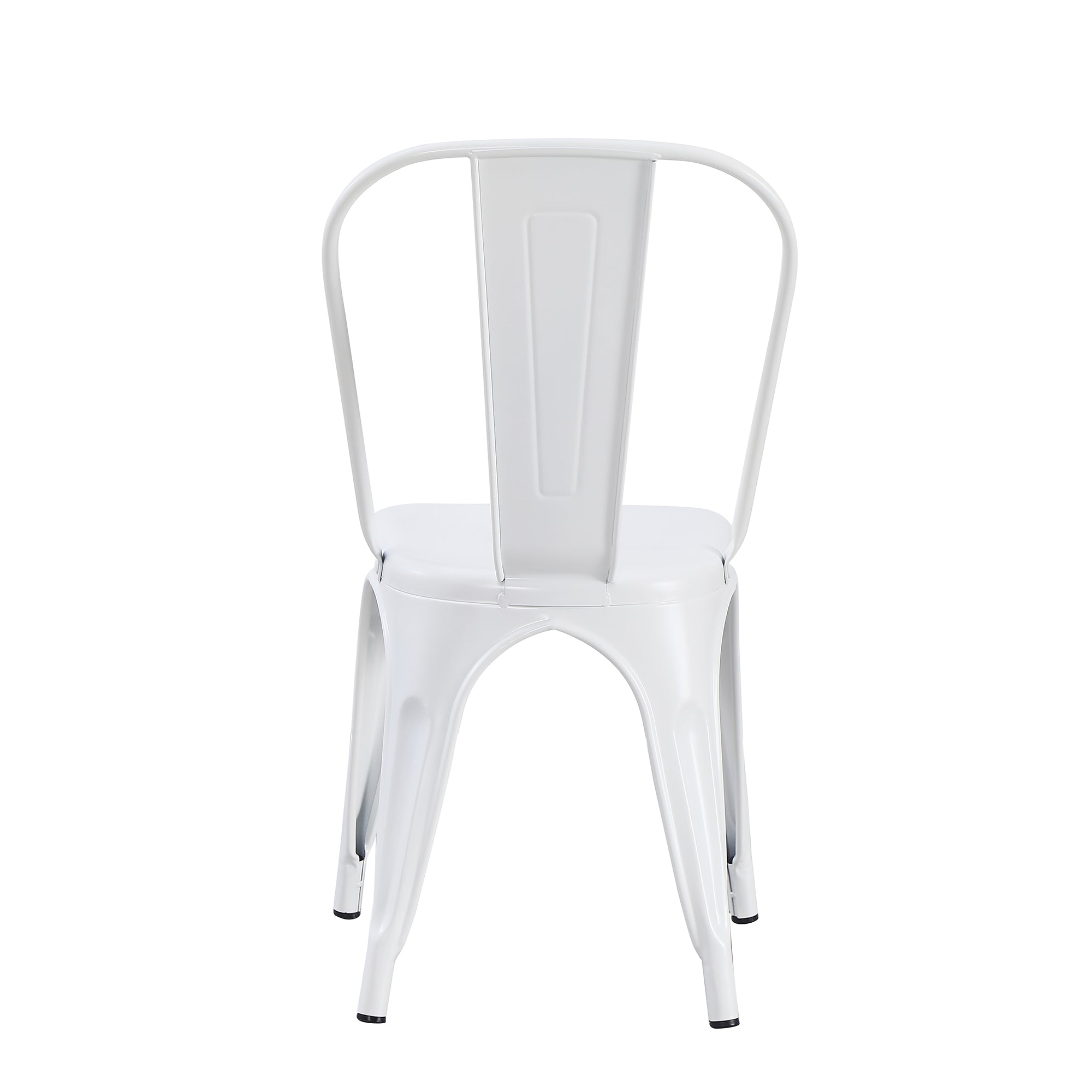 Set Da 4, Sedia Industrial Metallo Bianco Per Soggiorno, Cucina E Arredo Bar