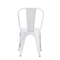 Set Da 4, Sedia Industrial Metallo Bianco Per Soggiorno, Cucina E Arredo Bar