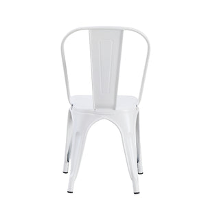 Set Da 4, Sedia Industrial Metallo Bianco Per Soggiorno, Cucina E Arredo Bar