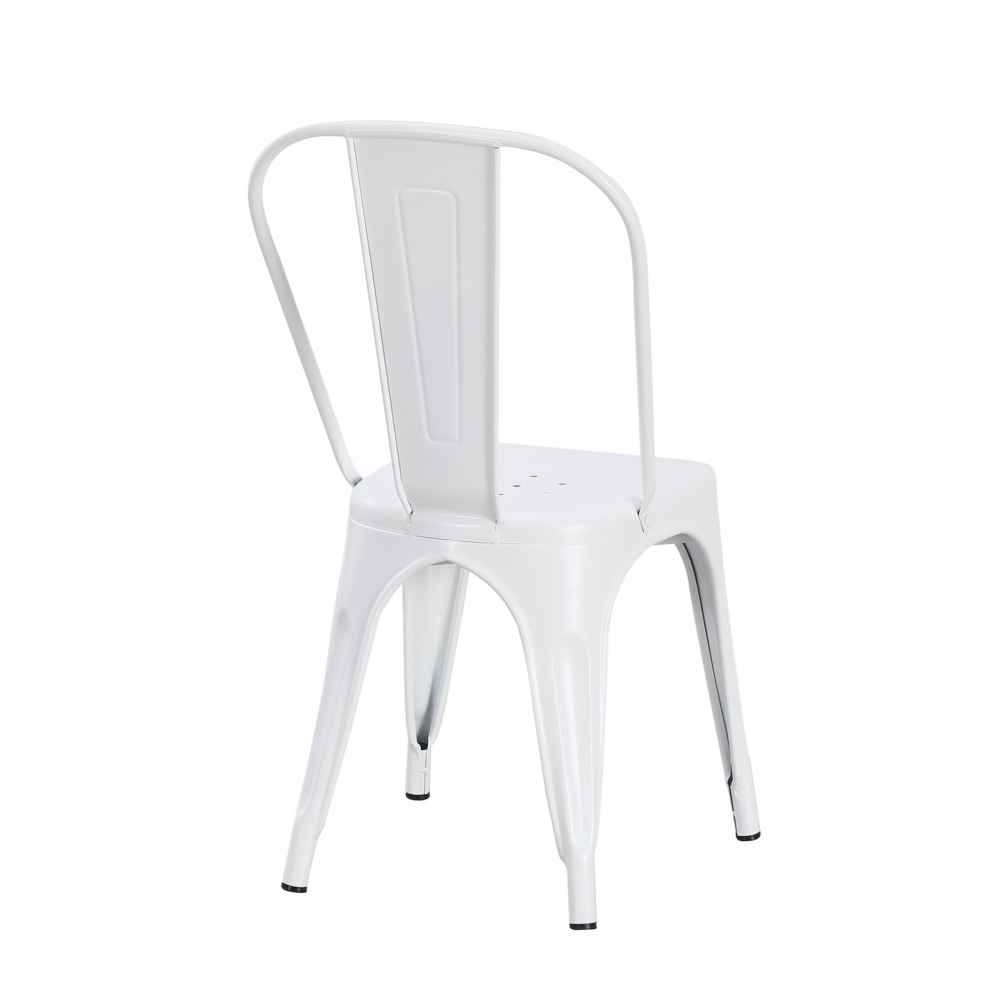 Set Da 4, Sedia Industrial Metallo Bianco Per Soggiorno, Cucina E Arredo Bar