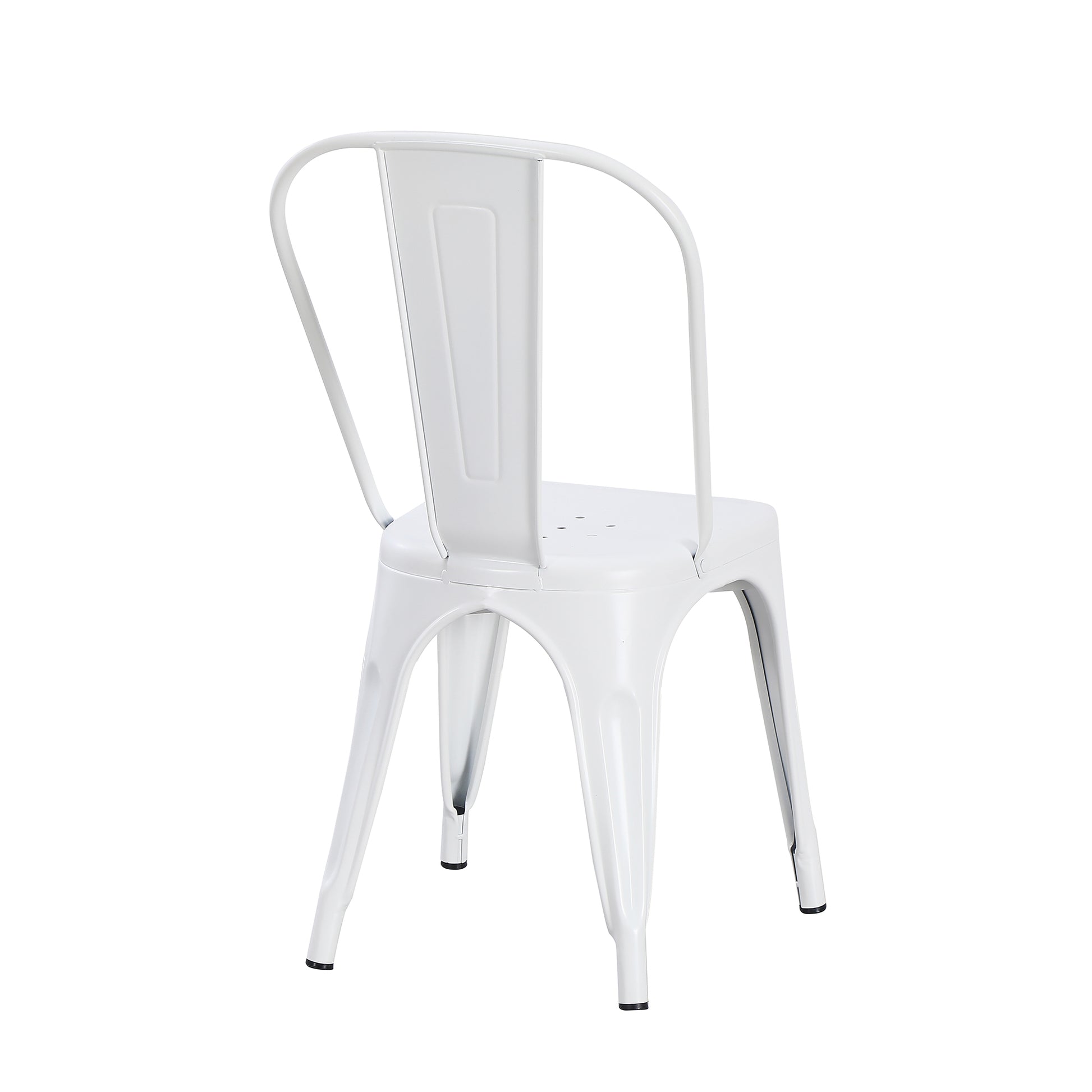 Set Da 4, Sedia Industrial Metallo Bianco Per Soggiorno, Cucina E Arredo Bar