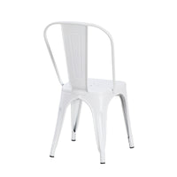 Set Da 4, Sedia Industrial Metallo Bianco Per Soggiorno, Cucina E Arredo Bar