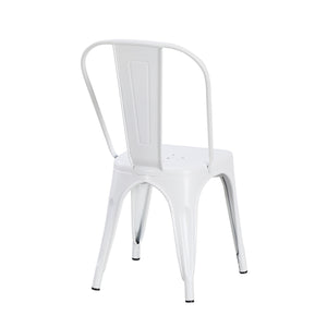Set Da 4, Sedia Industrial Metallo Bianco Per Soggiorno, Cucina E Arredo Bar
