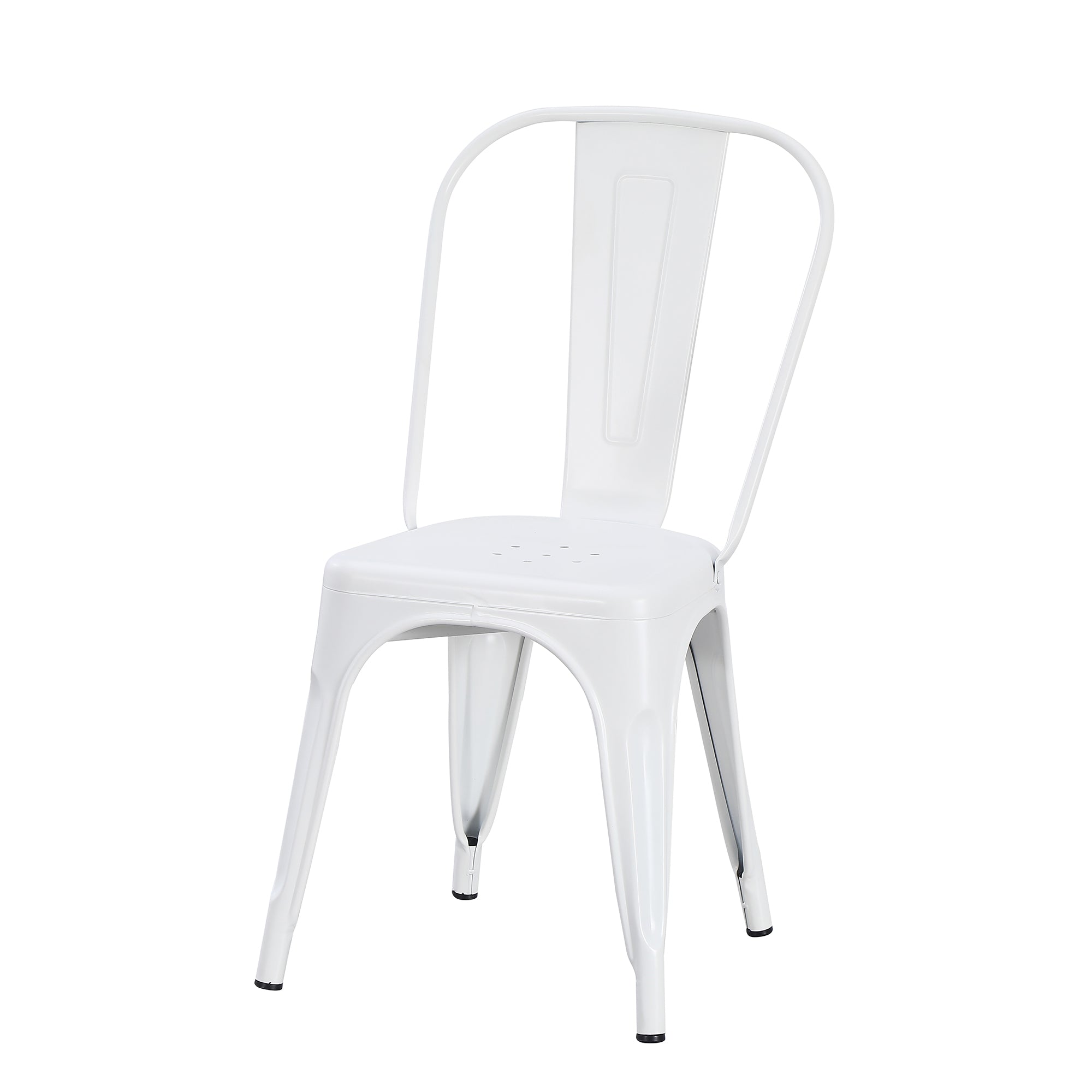 Set Da 4, Sedia Industrial Metallo Bianco Per Soggiorno, Cucina E Arredo Bar