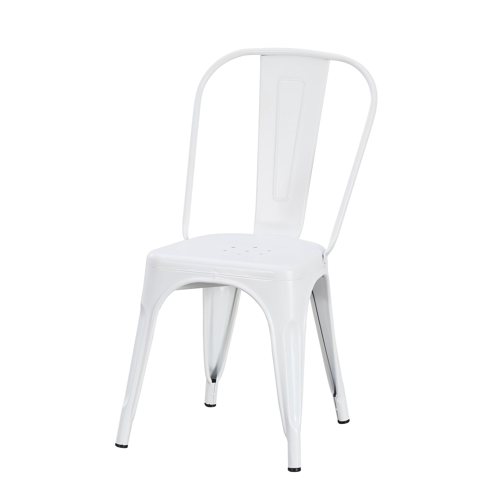 Set Da 4, Sedia Industrial Metallo Bianco Per Soggiorno, Cucina E Arredo Bar