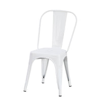 Set Da 4, Sedia Industrial Metallo Bianco Per Soggiorno, Cucina E Arredo Bar