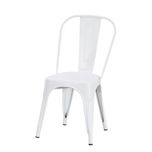 Set Da 4, Sedia Industrial Metallo Bianco Per Soggiorno, Cucina E Arredo Bar