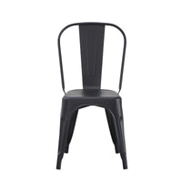 Set Da 4, Sedia Industrial Metallo Nero Per Soggiorno, Cucina E Arredo Bar