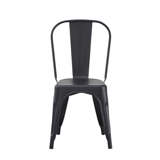 Set Da 4, Sedia Industrial Metallo Nero Per Soggiorno, Cucina E Arredo Bar