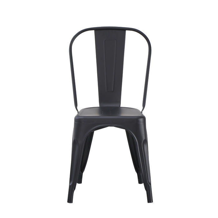 Set Da 4, Sedia Industrial Metallo Nero Per Soggiorno, Cucina E Arredo Bar