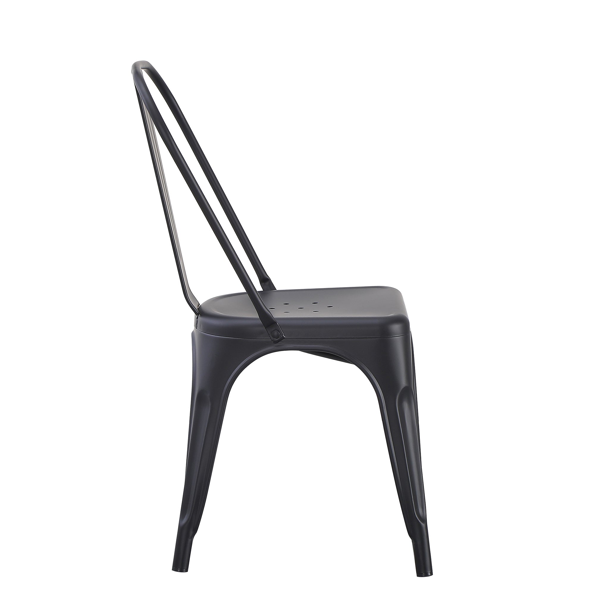 Set Da 4, Sedia Industrial Metallo Nero Per Soggiorno, Cucina E Arredo Bar