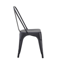 Set Da 4, Sedia Industrial Metallo Nero Per Soggiorno, Cucina E Arredo Bar