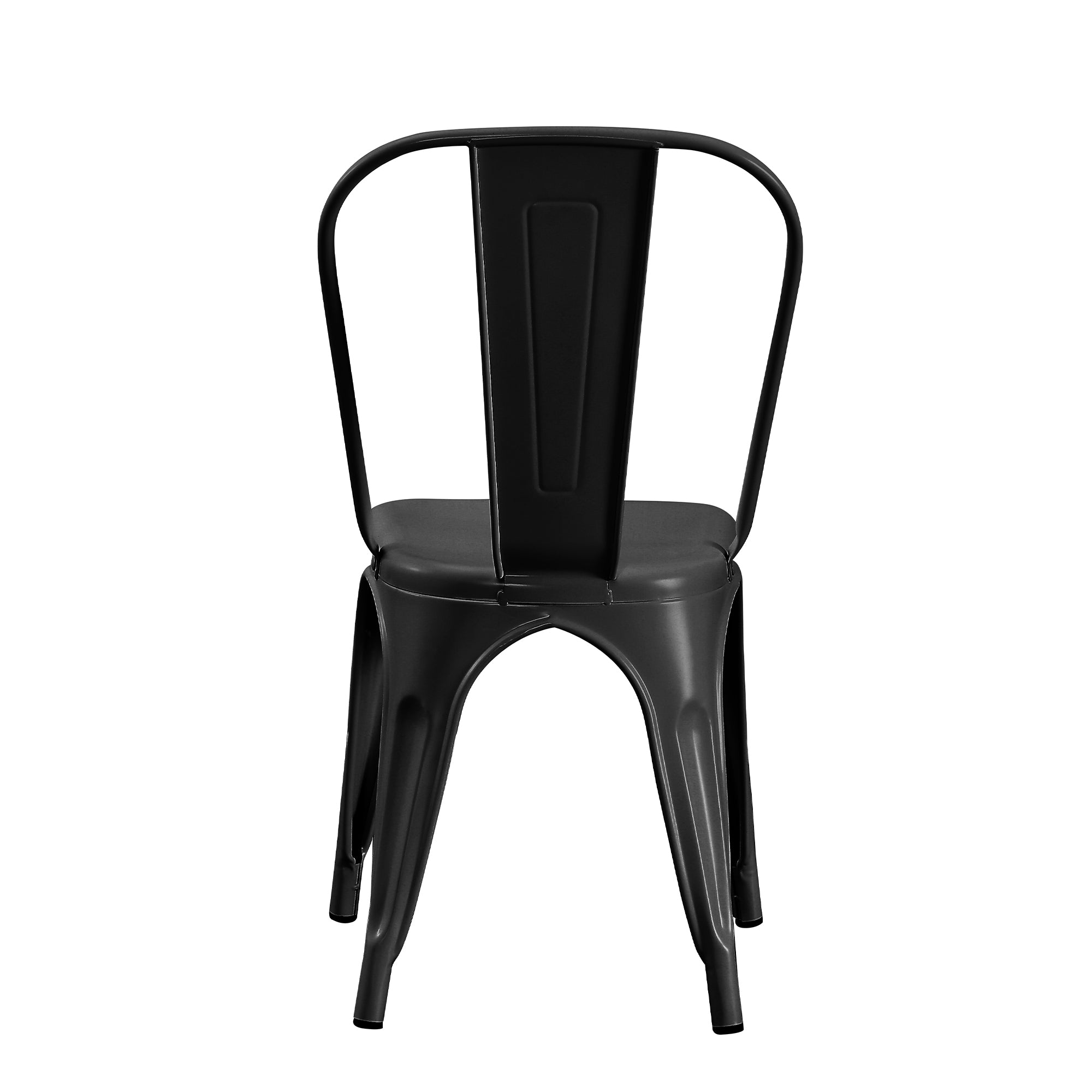 Set Da 4, Sedia Industrial Metallo Nero Per Soggiorno, Cucina E Arredo Bar