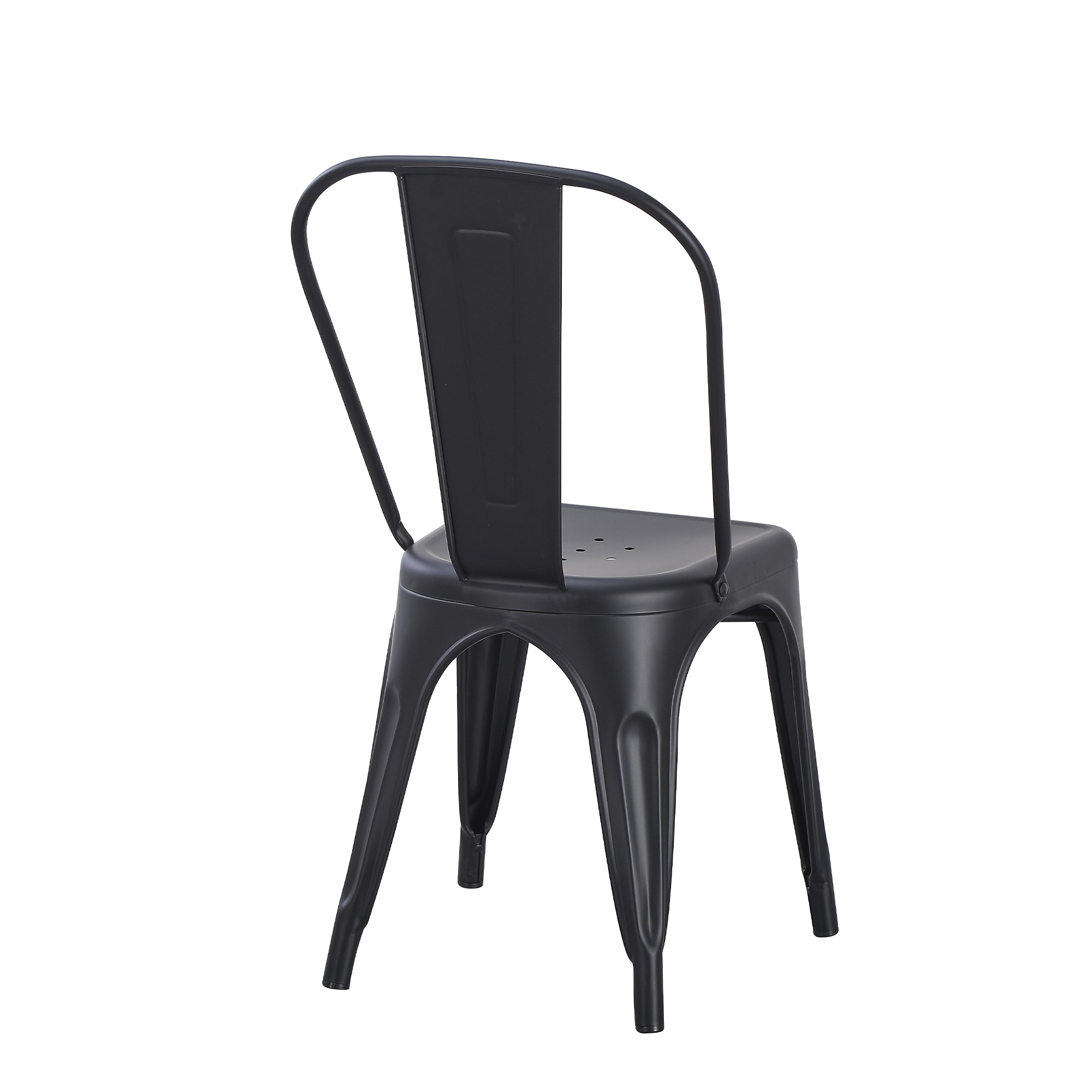 Set Da 4, Sedia Industrial Metallo Nero Per Soggiorno, Cucina E Arredo Bar