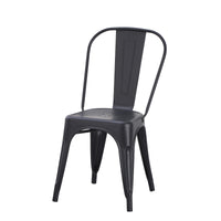 Set Da 4, Sedia Industrial Metallo Nero Per Soggiorno, Cucina E Arredo Bar