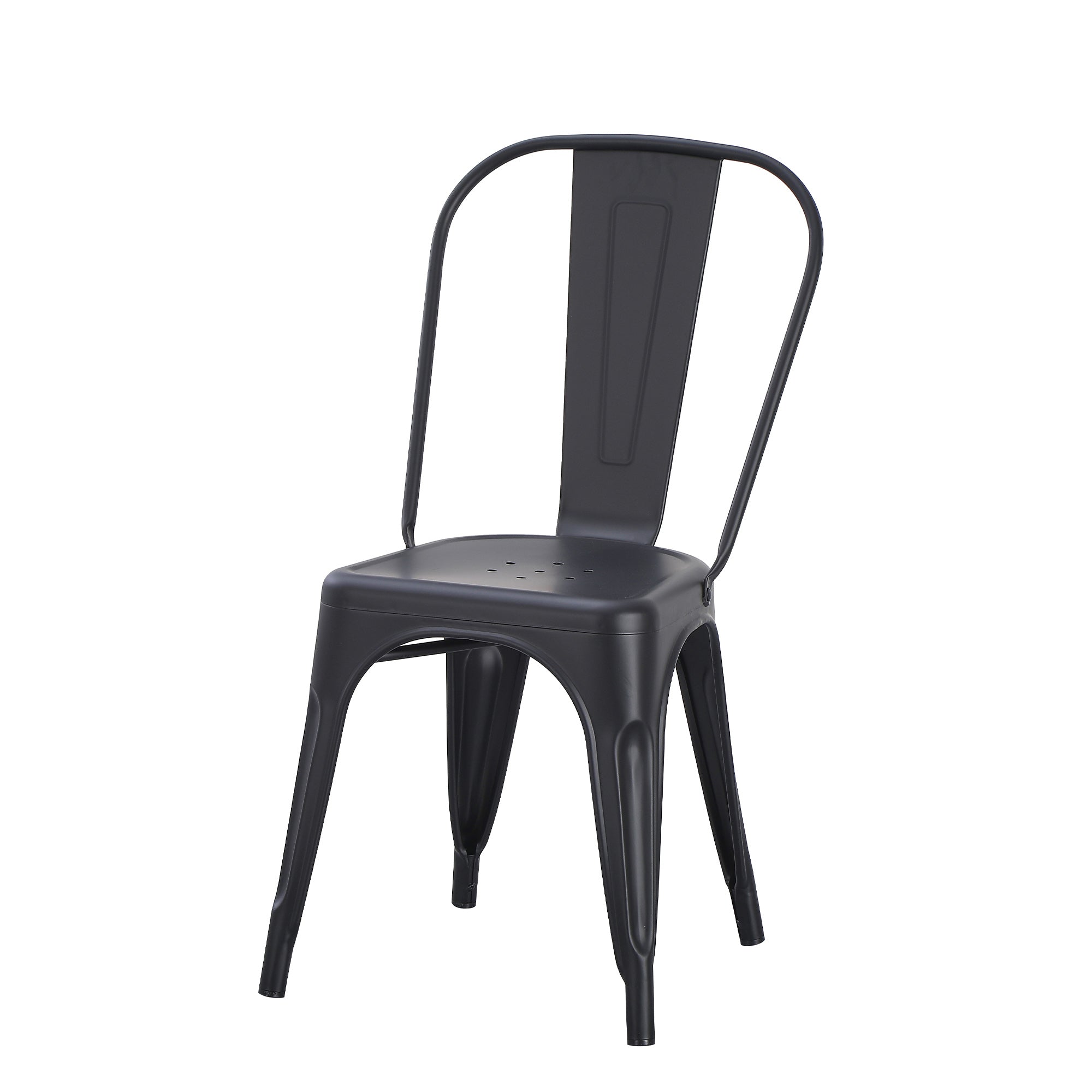 Set Da 4, Sedia Industrial Metallo Nero Per Soggiorno, Cucina E Arredo Bar