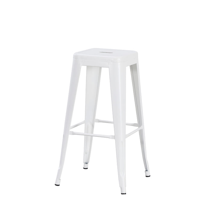 set da 4, SGABELLO INDUSTRIAL METALLO BIANCO