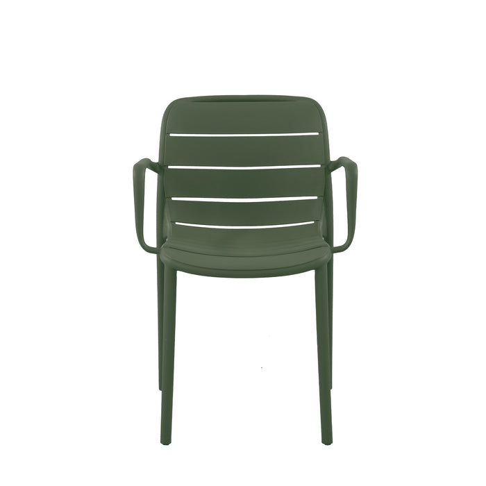 Set Da 4, Poltrona Itaca In Polipropilene Verde Inglese