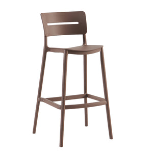 Set Da, 2 Sgabello Bella Bronzo In Polipropilene Per Soggiorno, Cucina E Arredo Bar