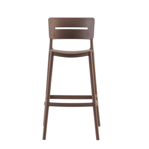 Set Da, 2 Sgabello Bella Bronzo In Polipropilene Per Soggiorno, Cucina E Arredo Bar