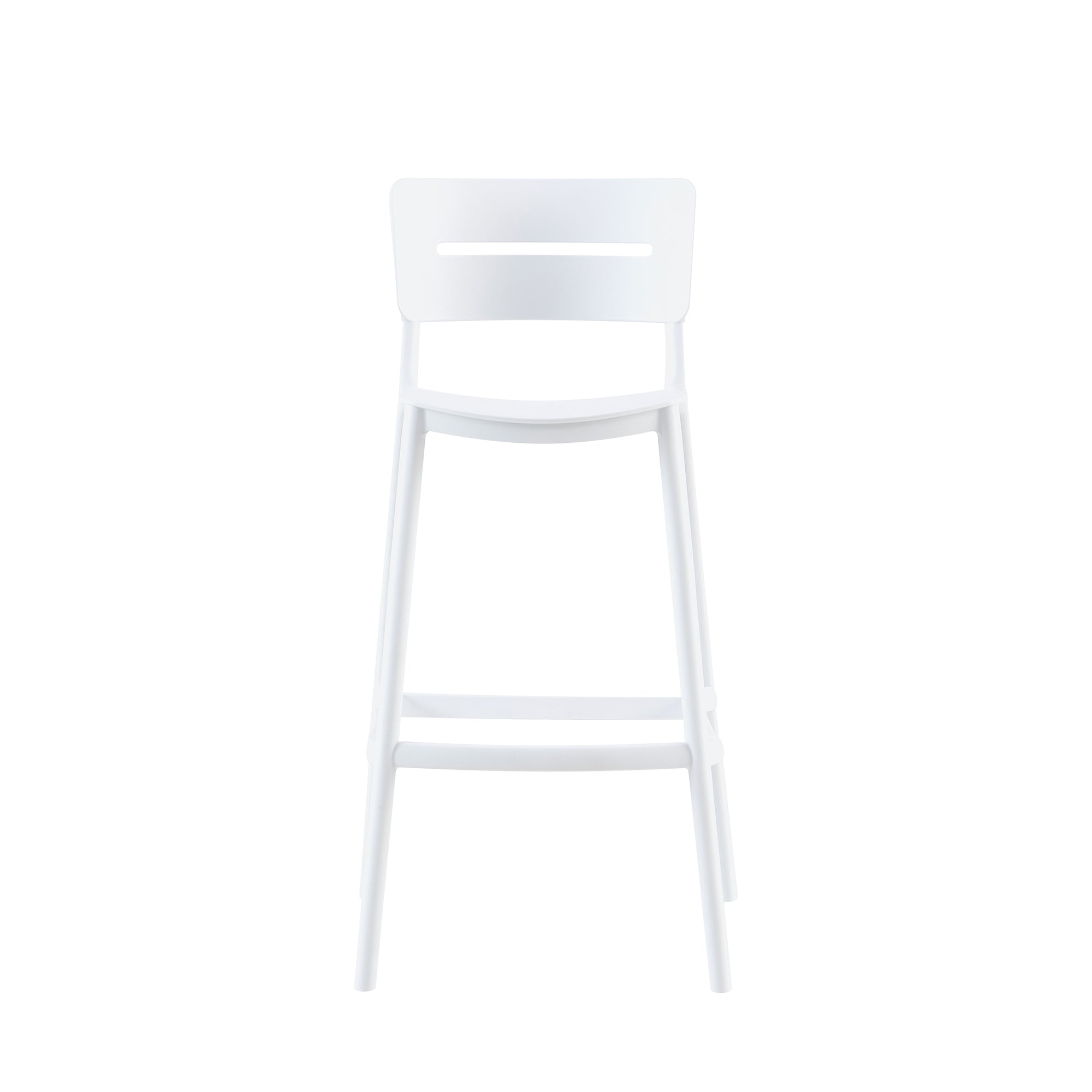 Set Da, 2 Sgabello Bella Bianco In Polipropilene Per Soggiorno, Cucina E Arredo Bar