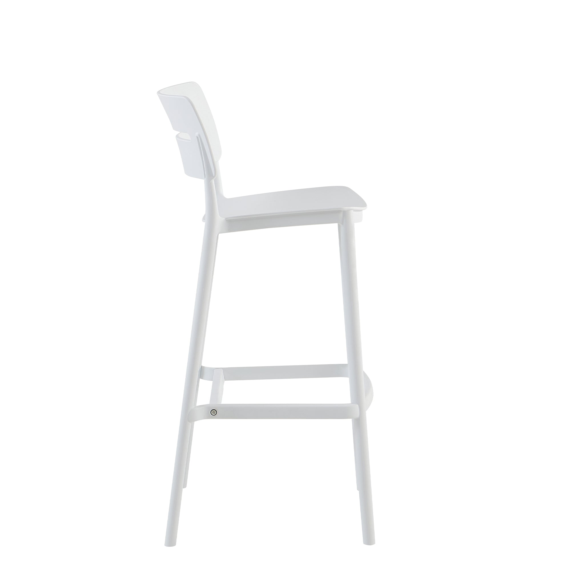 Set Da, 2 Sgabello Bella Bianco In Polipropilene Per Soggiorno, Cucina E Arredo Bar