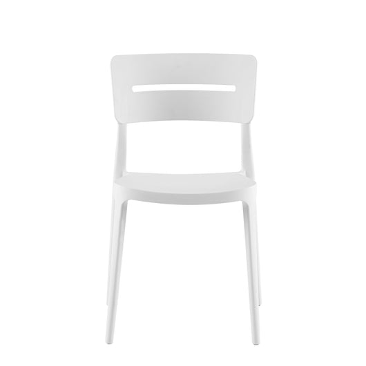 Set Da, 4 Sedia Bella Bianco In Polipropilene Per Soggiorno, Cucina E Arredo Bar