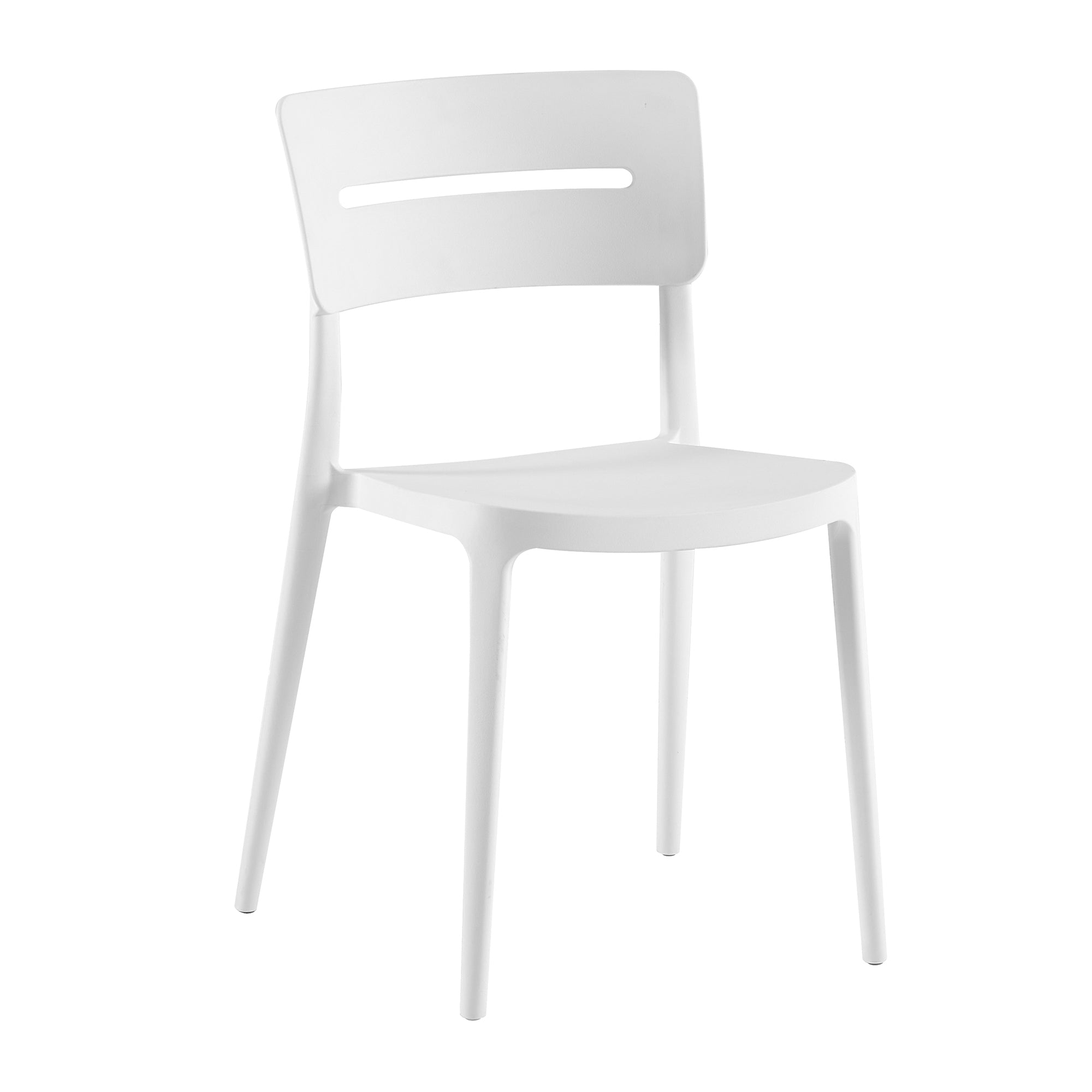 Set Da, 4 Sedia Bella Bianco In Polipropilene Per Soggiorno, Cucina E Arredo Bar