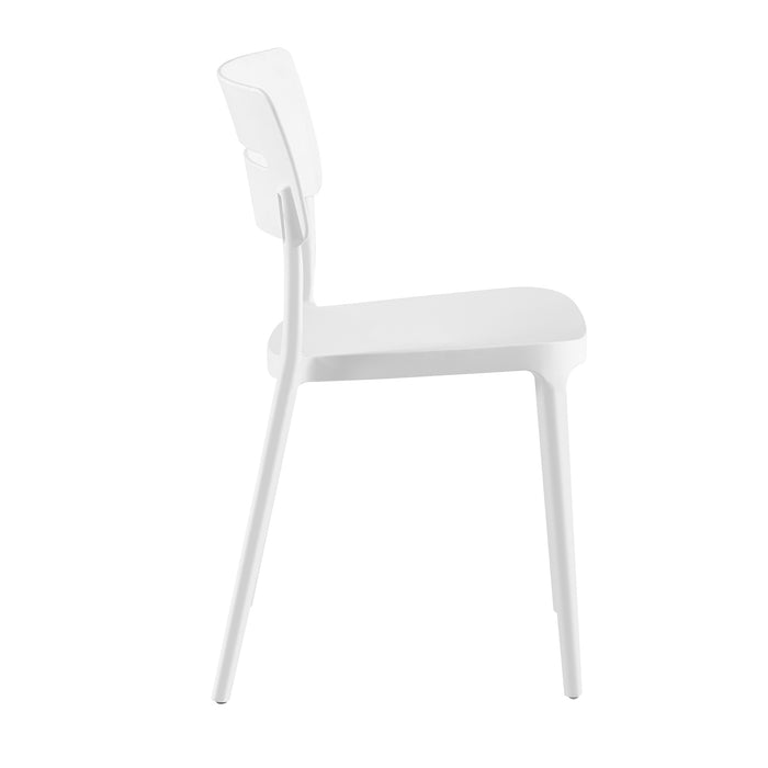 Set Da, 4 Sedia Bella Bianco In Polipropilene Per Soggiorno, Cucina E Arredo Bar