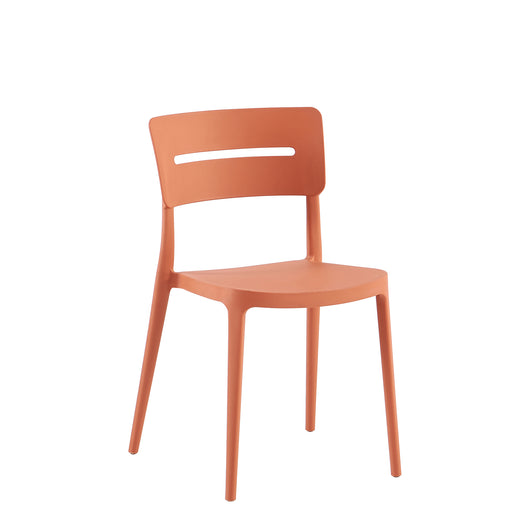 Set Da, 4 Sedia Bella Rosso Acero In Polipropilene Per Soggiorno, Cucina E Arredo Bar