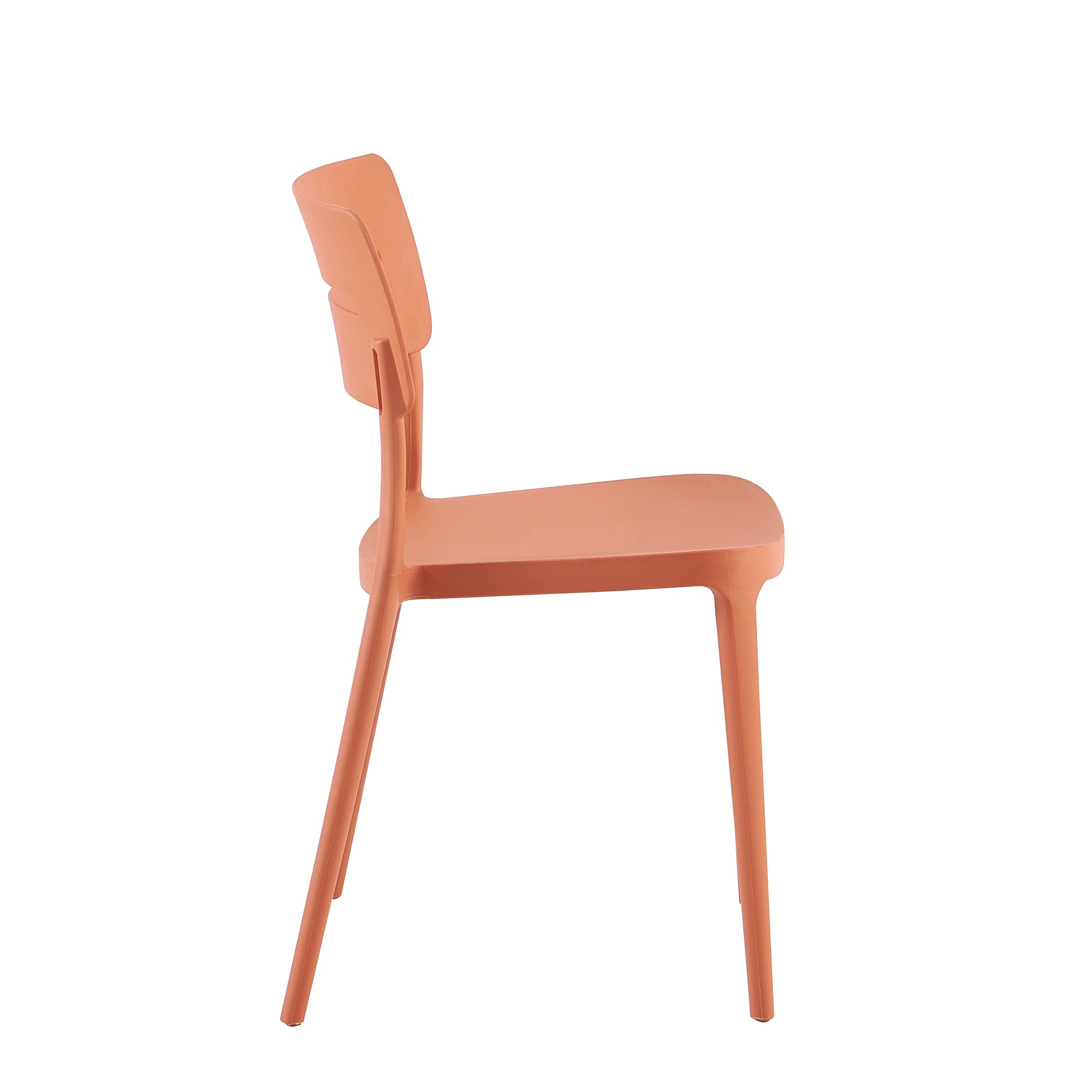 Set Da, 4 Sedia Bella Rosso Acero In Polipropilene Per Soggiorno, Cucina E Arredo Bar