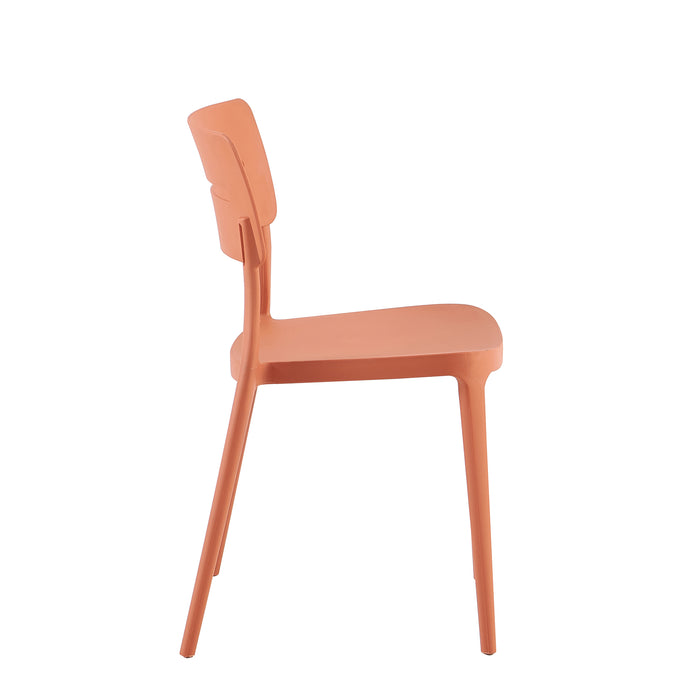 Set Da, 4 Sedia Bella Rosso Acero In Polipropilene Per Soggiorno, Cucina E Arredo Bar