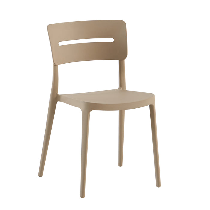 Set Da, 4 Sedia Bella Tortora In Polipropilene Per Soggiorno, Cucina E Arredo Bar