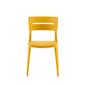 Set Da, 4 Sedia Bella Senape In Polipropilene Per Soggiorno, Cucina E Arredo Bar