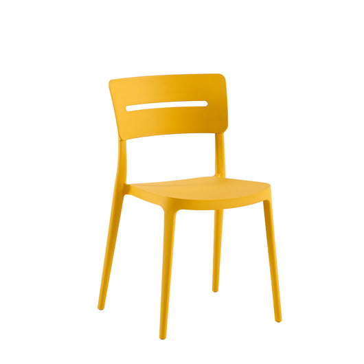 Set Da, 4 Sedia Bella Senape In Polipropilene Per Soggiorno, Cucina E Arredo Bar