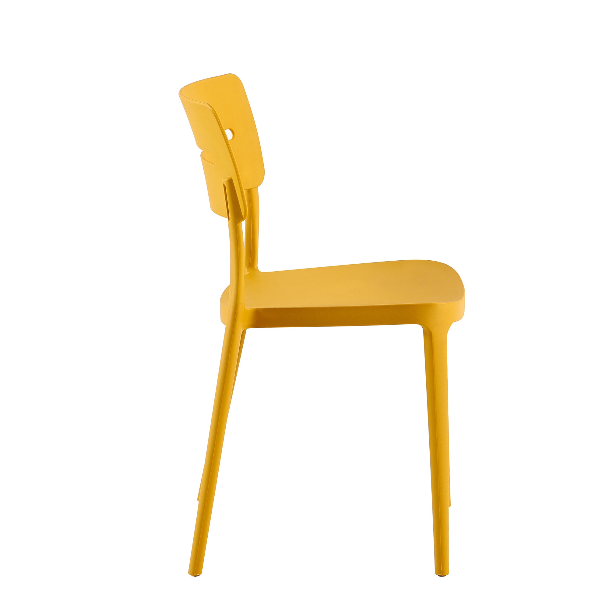 Set Da, 4 Sedia Bella Senape In Polipropilene Per Soggiorno, Cucina E Arredo Bar