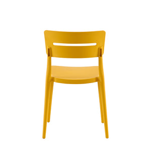 Set Da, 4 Sedia Bella Senape In Polipropilene Per Soggiorno, Cucina E Arredo Bar