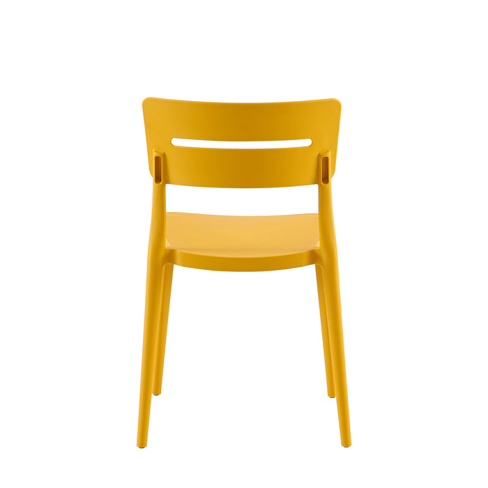 Set Da, 4 Sedia Bella Senape In Polipropilene Per Soggiorno, Cucina E Arredo Bar