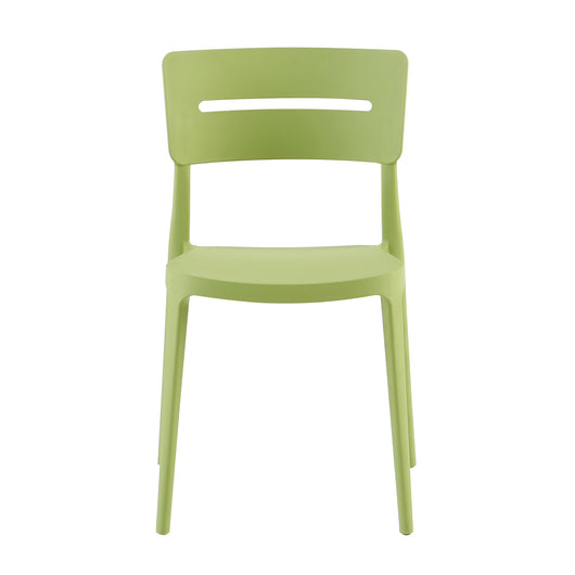 Set Da, 4 Sedia Bella Verde In Polipropilene Per Soggiorno, Cucina E Arredo Bar