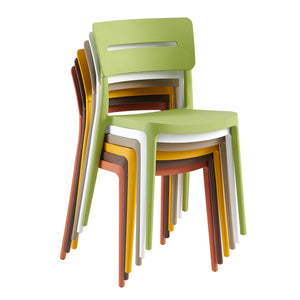 Set Da, 4 Sedia Bella Verde In Polipropilene Per Soggiorno, Cucina E Arredo Bar