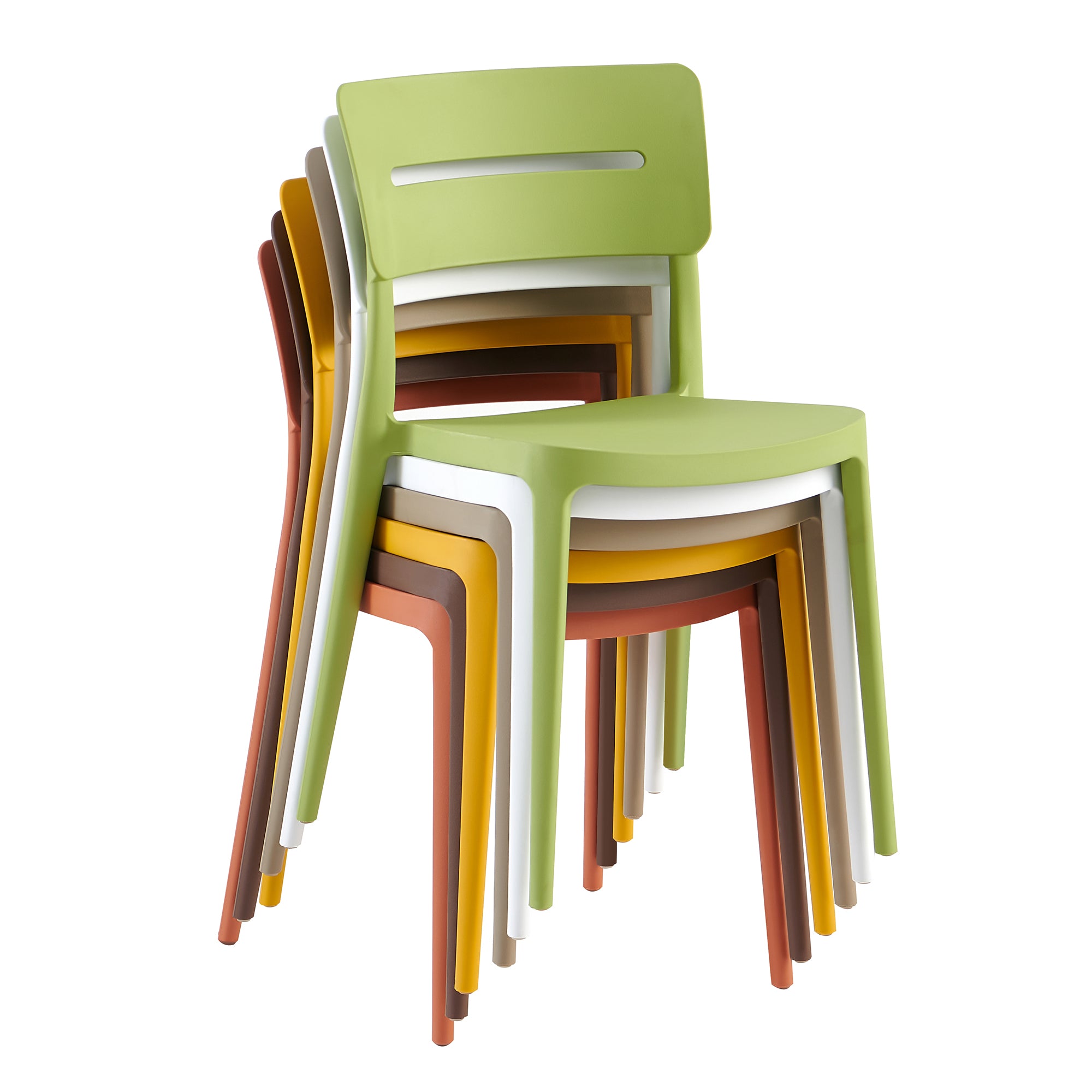 Set Da, 4 Sedia Bella Verde In Polipropilene Per Soggiorno, Cucina E Arredo Bar