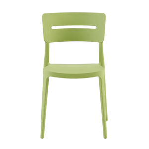 Set Da, 4 Sedia Bella Verde In Polipropilene Per Soggiorno, Cucina E Arredo Bar