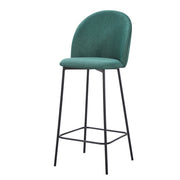 Set Da 4 Pz, Sgabello Tamara Tess. Verde Oliva/Gambe Nere per soggriono, arredo bar ed esterni