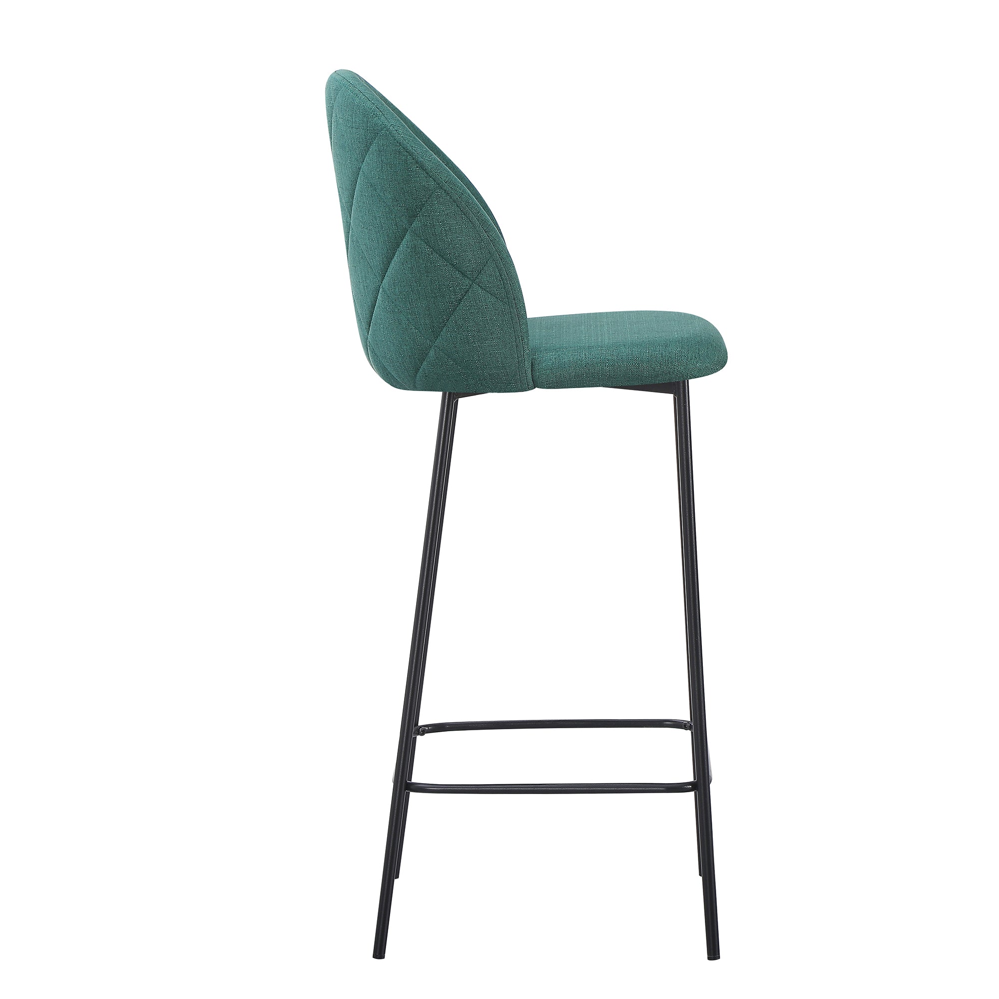 Set Da 4 Pz, Sgabello Tamara Tess. Verde Oliva/Gambe Nere per soggriono, arredo bar ed esterni