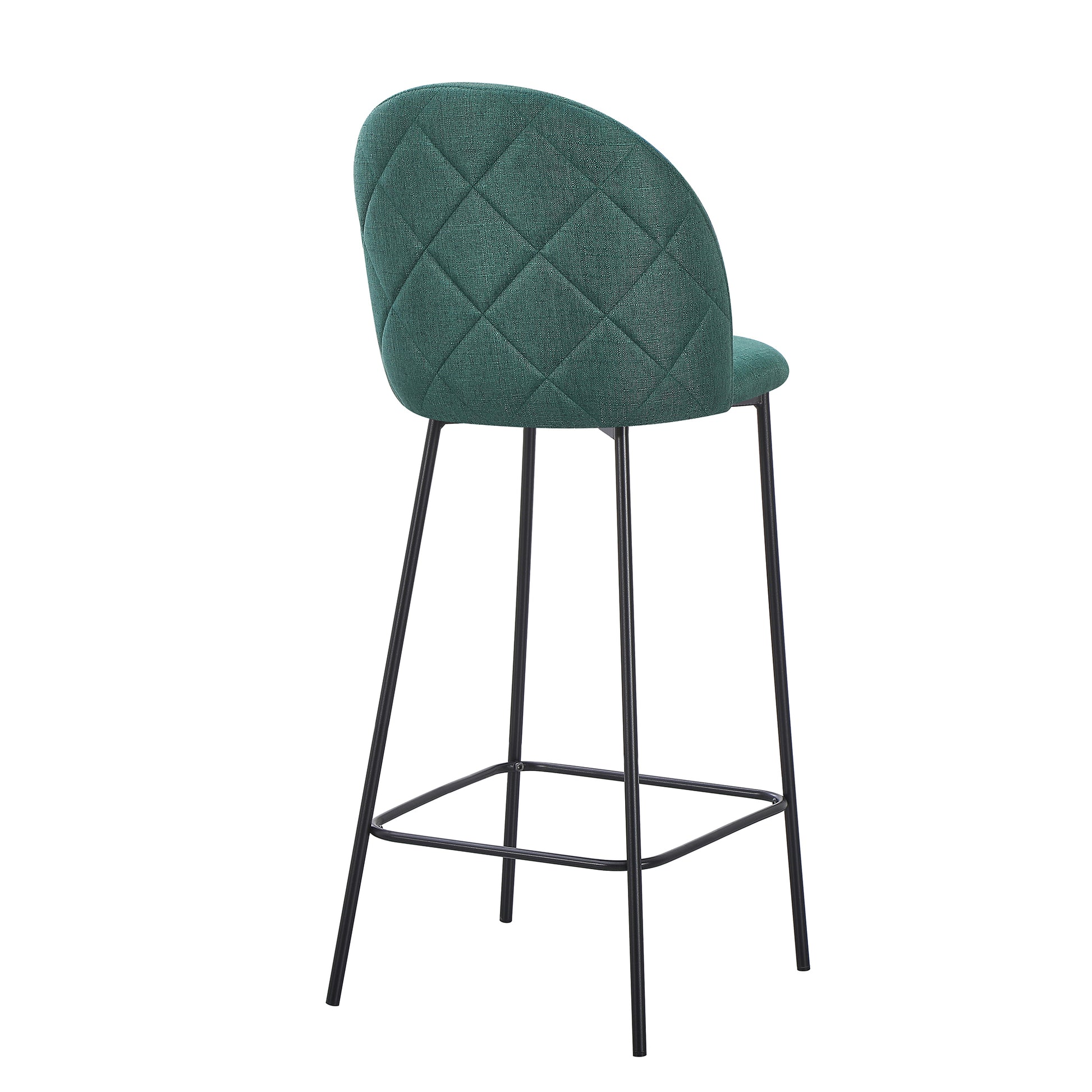Set Da 4 Pz, Sgabello Tamara Tess. Verde Oliva/Gambe Nere per soggriono, arredo bar ed esterni