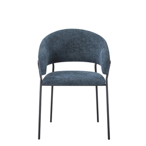 Set Da 4, Poltrona Artemisia Tess. Blu/Gambe Nere