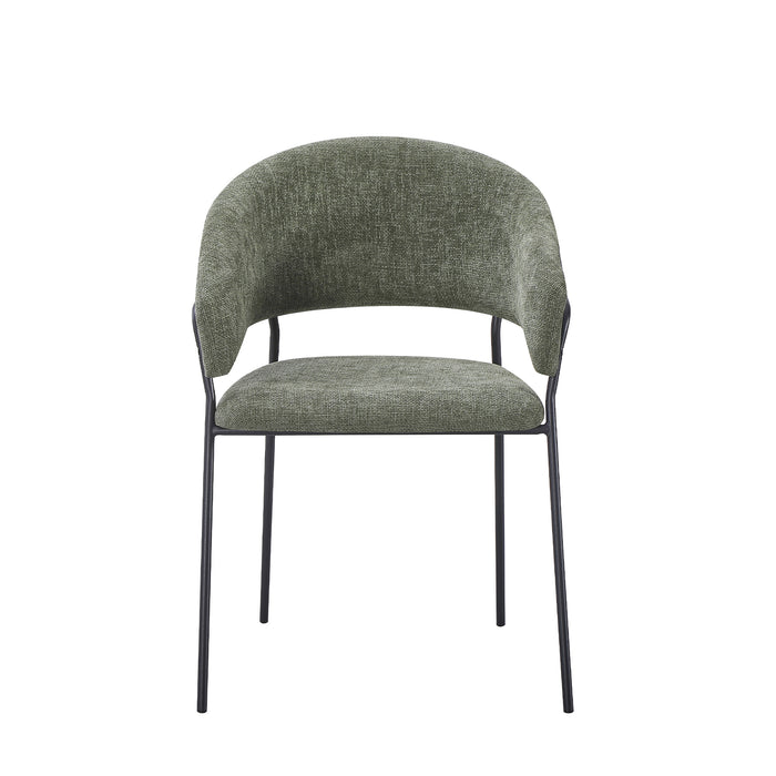 Set Da 4, Poltrona Artemisia Tess. Verde/Gambe Nere