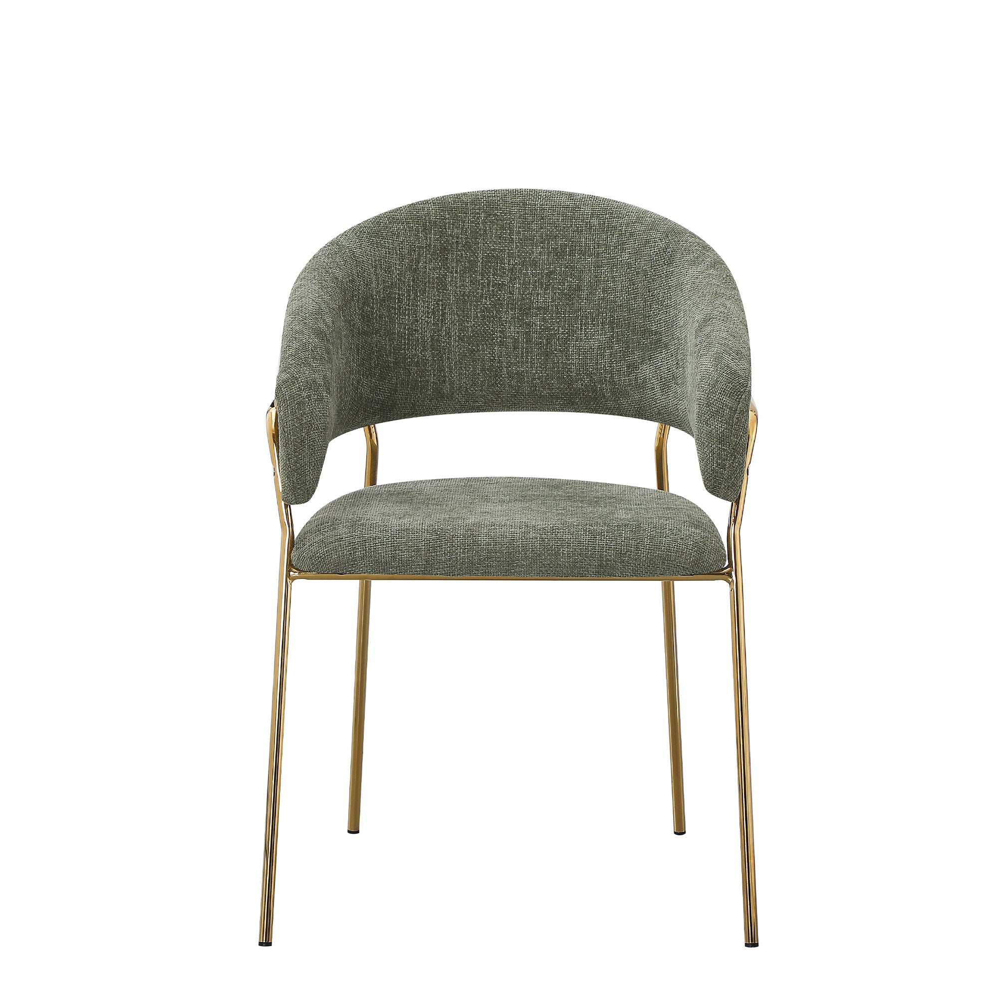 Set Da 4, Poltrona Artemisia Tess. Verde/Gambe Oro