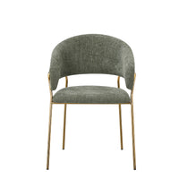 Set Da 4, Poltrona Artemisia Tess. Verde/Gambe Oro